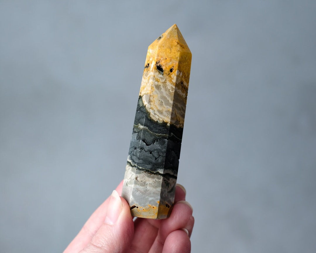 143G Bumblebee Jasper Crystal Tower