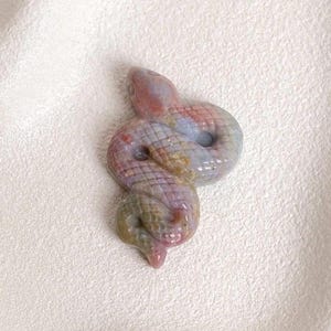 Ausgefallene Jaspis Schlangenschnitzerei | Sea Jasper Kristall Schlange