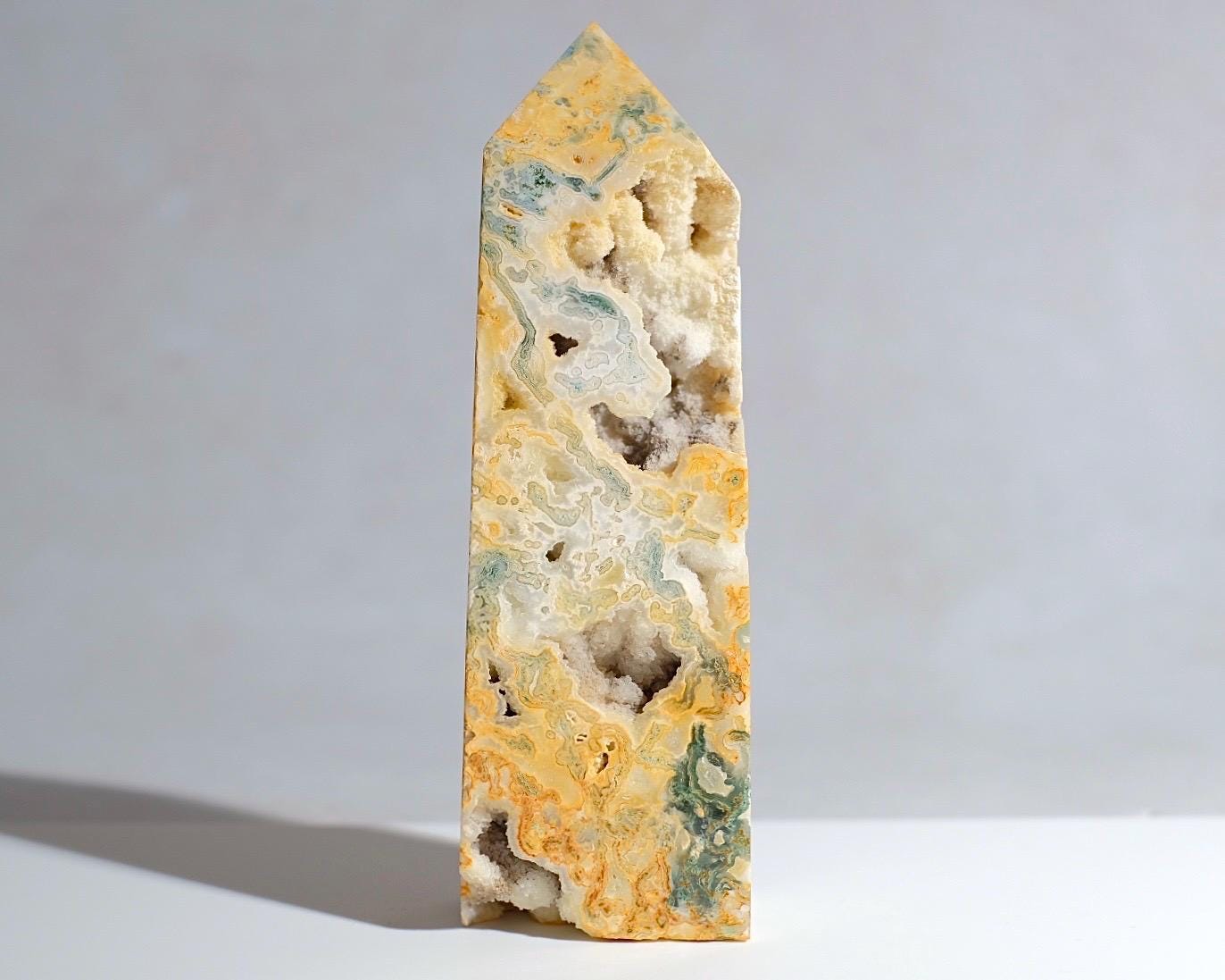 Unusual Moss Agate Tower | Moss Agate Crystal Point