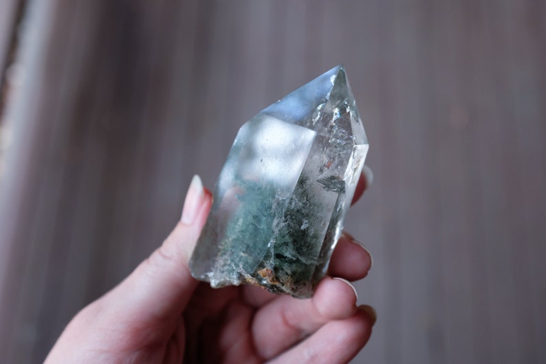 Clear Lodolite Crystal Point Garden Quartz Shamans Dream Etsy