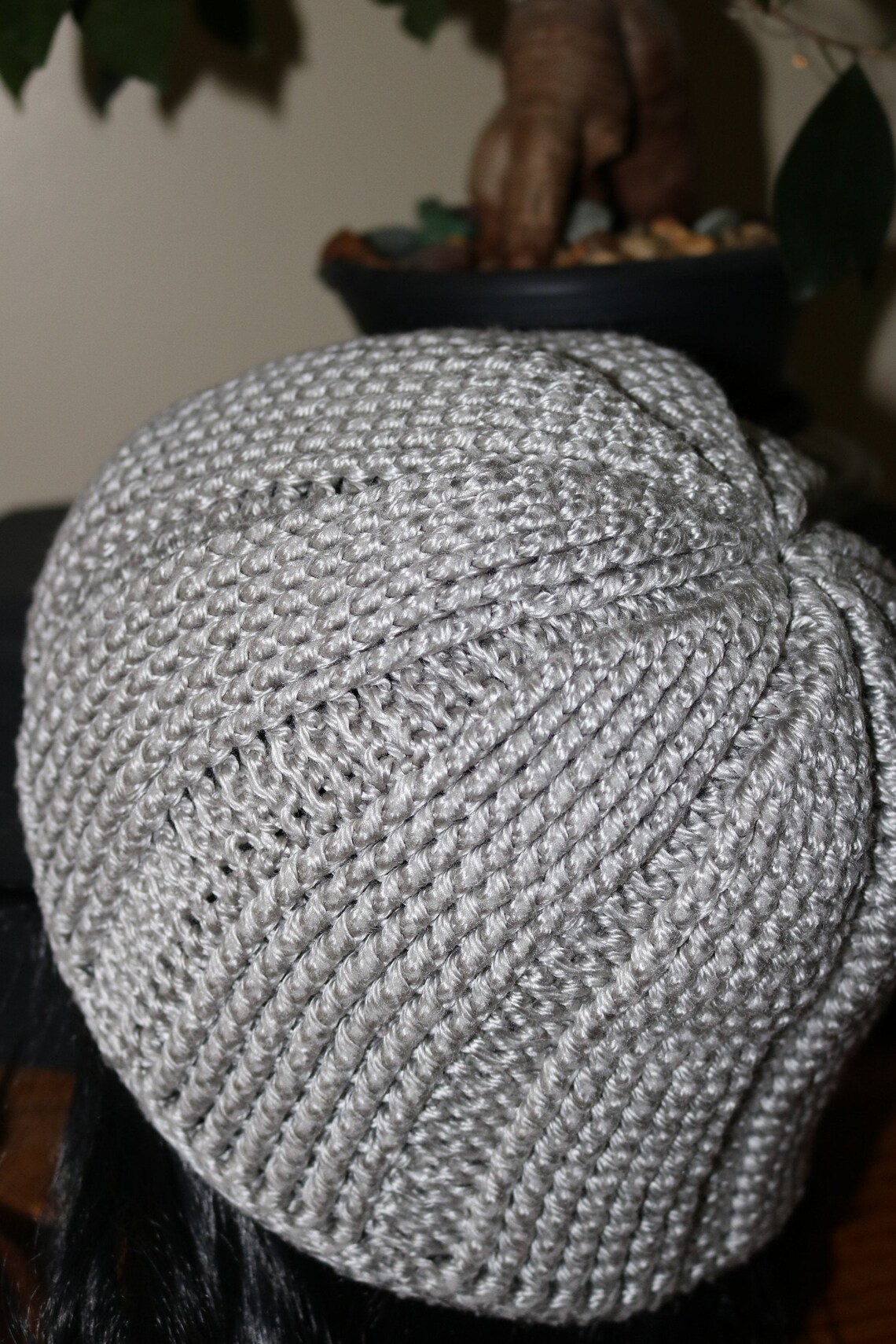 gray stocking cap