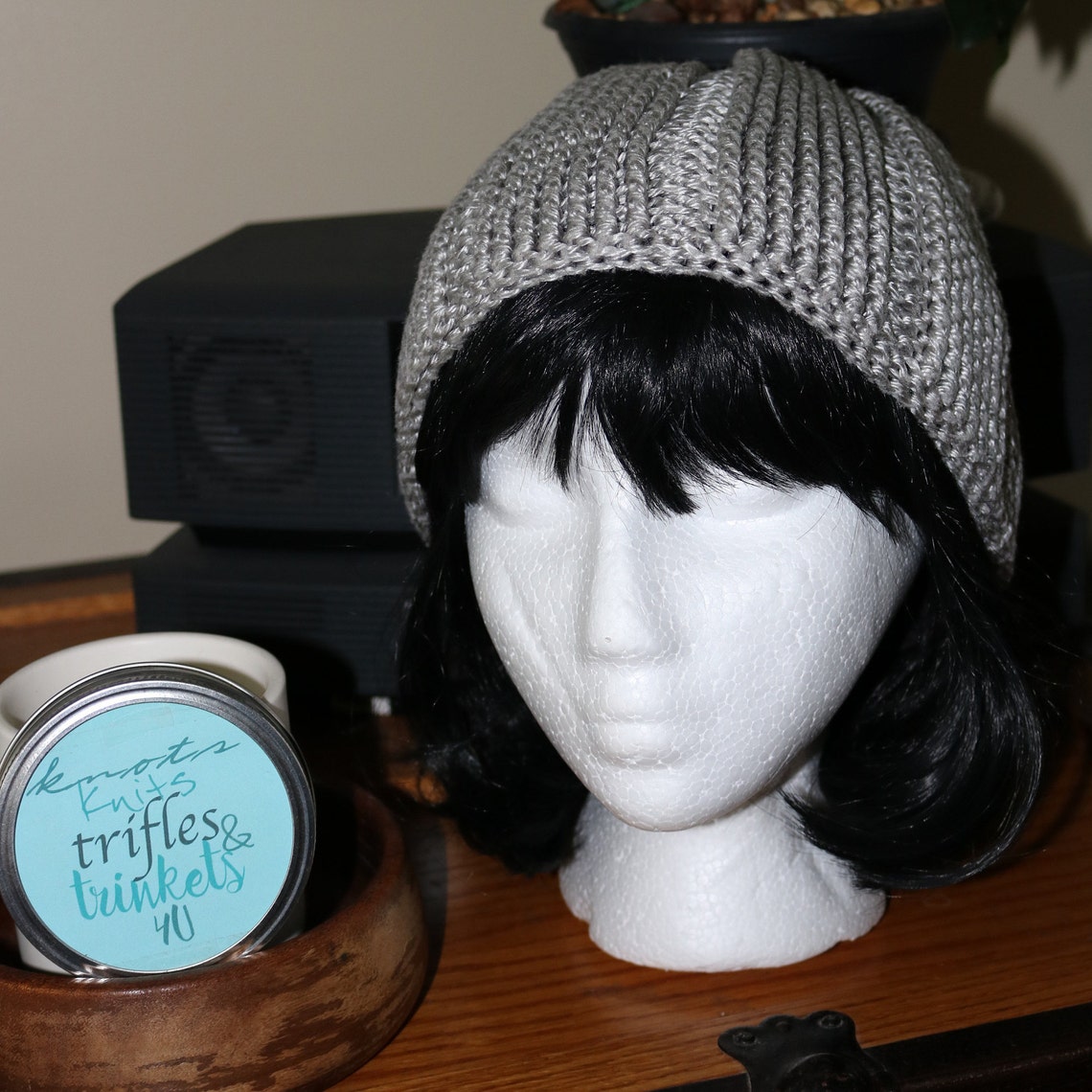 gray stocking cap