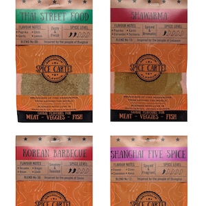 Asian Street Food Spice Selection Box Gift Boxed Gourmet Spice Rubs & Marinades From Across Asia. No MSG, Maximum Flavour, So Easy To Use. image 2