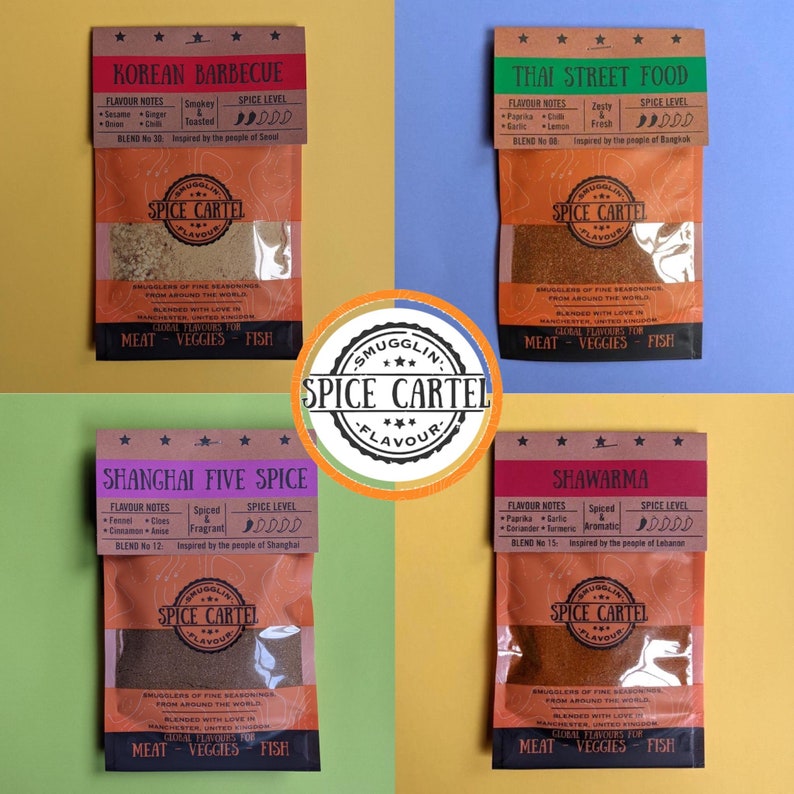 Asian Street Food Spice Selection Box Gift Boxed Gourmet Spice Rubs & Marinades From Across Asia. No MSG, Maximum Flavour, So Easy To Use. image 3