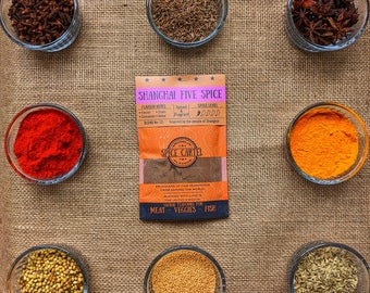 Spice Cartel's Shanghai Five Spice. Artisanal Chinese 5 Spice Blend Inspired by Shanghai.35g Resealable Pouch. Hand Made with Love in The UK