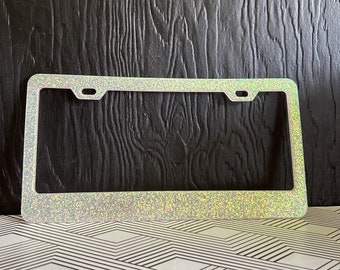 Cornice per targa in resina glitterata iridescente