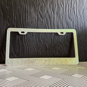 Iridescent Glitter Resin License Plate Frame