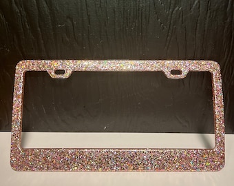 Cornice per targa olografica glitterata oro rosa