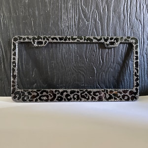 Cheetah Glitter License Plate Frame
