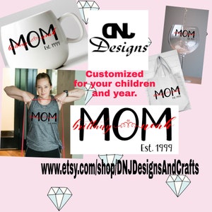 Mom and children, birth year, cutting file