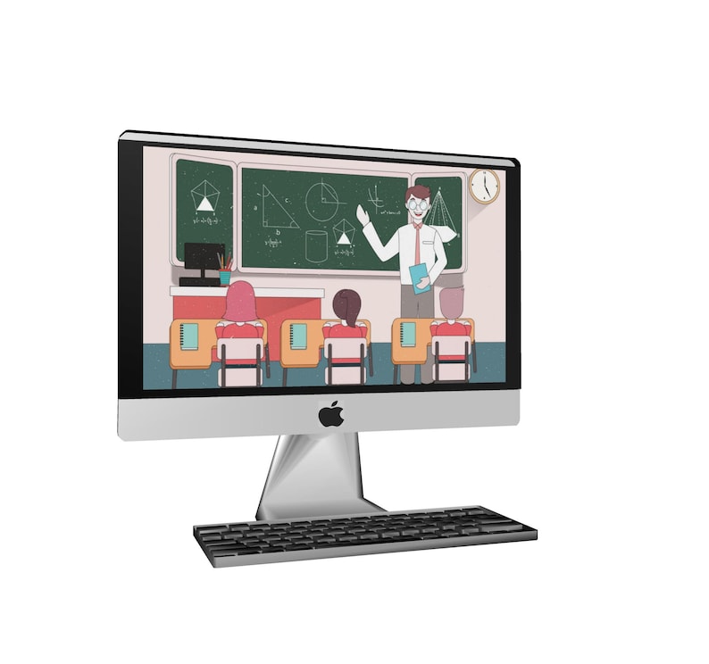 Students in Classroom Zoom Backgrounds School Teacher Etsy