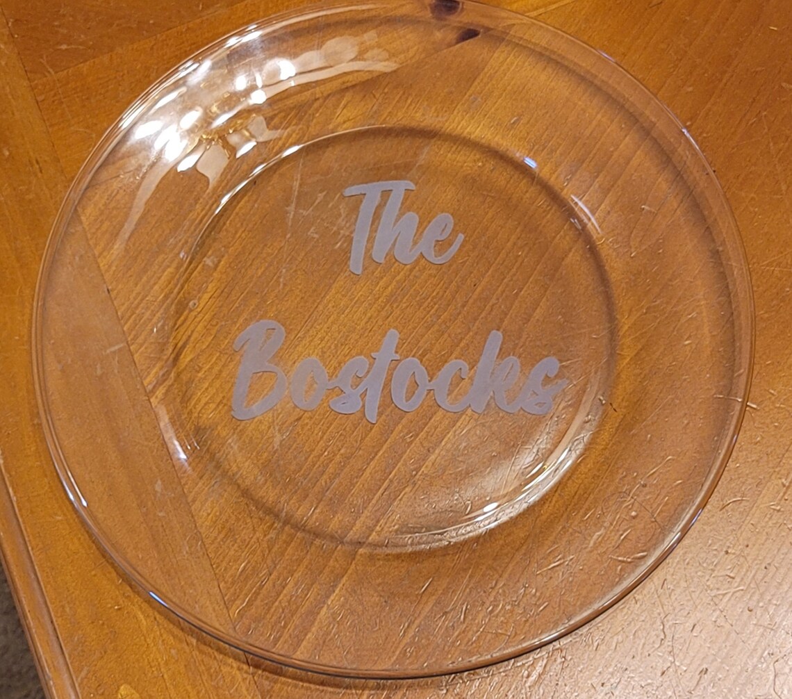 Customized Etched Glass Plate Wedding Gift Shower Gift Etsy