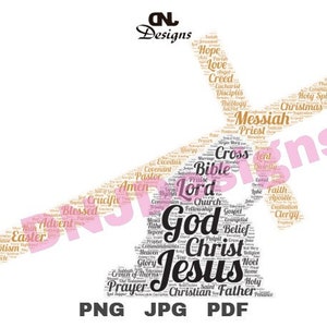 Jesus Carrying Cross Word Art, Religious Terminology