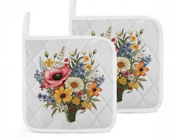 Wildflower Heat Resistant Pot Holders Set of 2