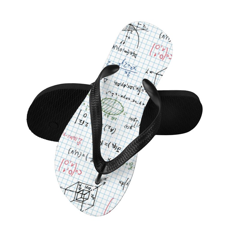 Math Flops Math Adults' Flip Flops Black Sole and Strap - Etsy
