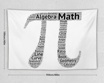 Símbolo Pi con terminología matemática Tapiz de pared