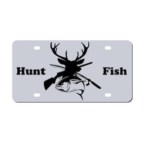 Hunt/Fish Aluminum License Plate