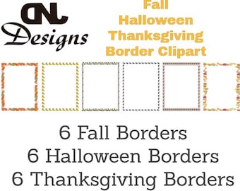 Fall-Halloween-Thanksgiving Border Clipart Pack