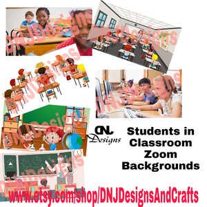 Students In Classroom Zoom Backgrounds, School, Teacher