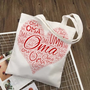 Oma Heart Canvas Tote Bag