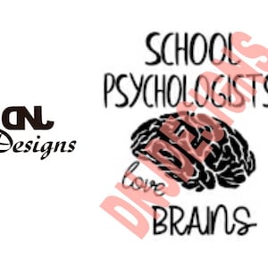 School Psychologists Love Brains Cut File Pack, Education, Teacher