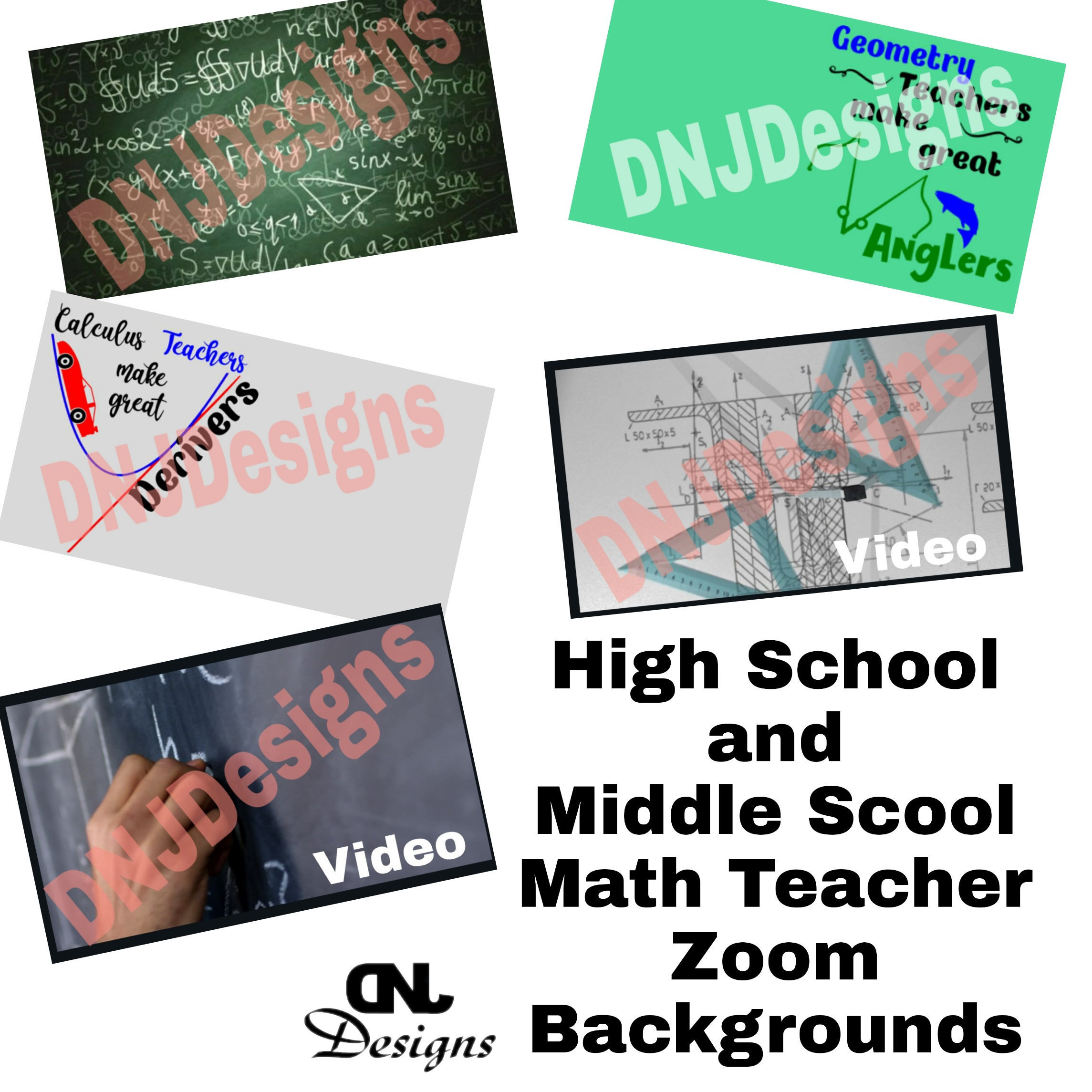 High School And Middle School Math Teacher Zoom Backgrounds | Etsy