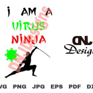 I Am A Virus Ninja cut file, Social Distancing
