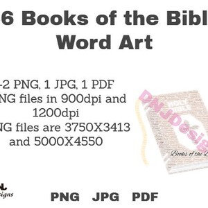 66 Books of the Bible Word Art Pack