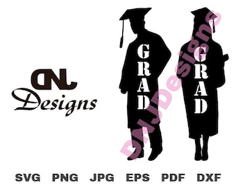 Graduate Silhouettes, Male and Female Graduate Silhouettes, Graduation