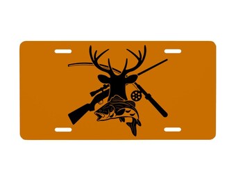 Hunt/Fish Aluminum License Plate