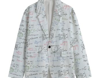 All-Over Print Men's Casual Flat Lapel Collar Blazer