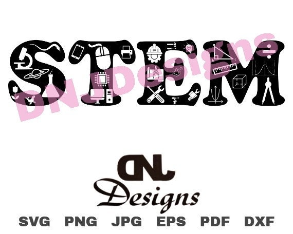 STEM Word Art Cut File Pack, Science Technology Engineering Mathematics, STEM Teacher, STEM