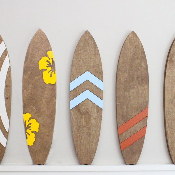 Wood Surfboard Wall Decor: Ocean Nursery Art