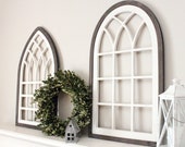 wooden arch, arched frame, farmhouse window, wooden frame, farmhouse decor, church window, shabby chic window, arch, farmhouse window pane
