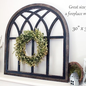 Modern farmhouse window frame wood window decorating farmhouse decor cathedral window mantle decor rustic farmhouse arch image 4