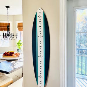 Surfboard growth chart beach nursery wall art baby gift growth chart for surfer wall art kids room height chart shower gift for baby