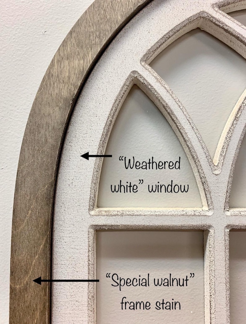 farmhouse window wood cathedral window framed arch large cathedral window arch mantle decor window frame distressed window immagine 10