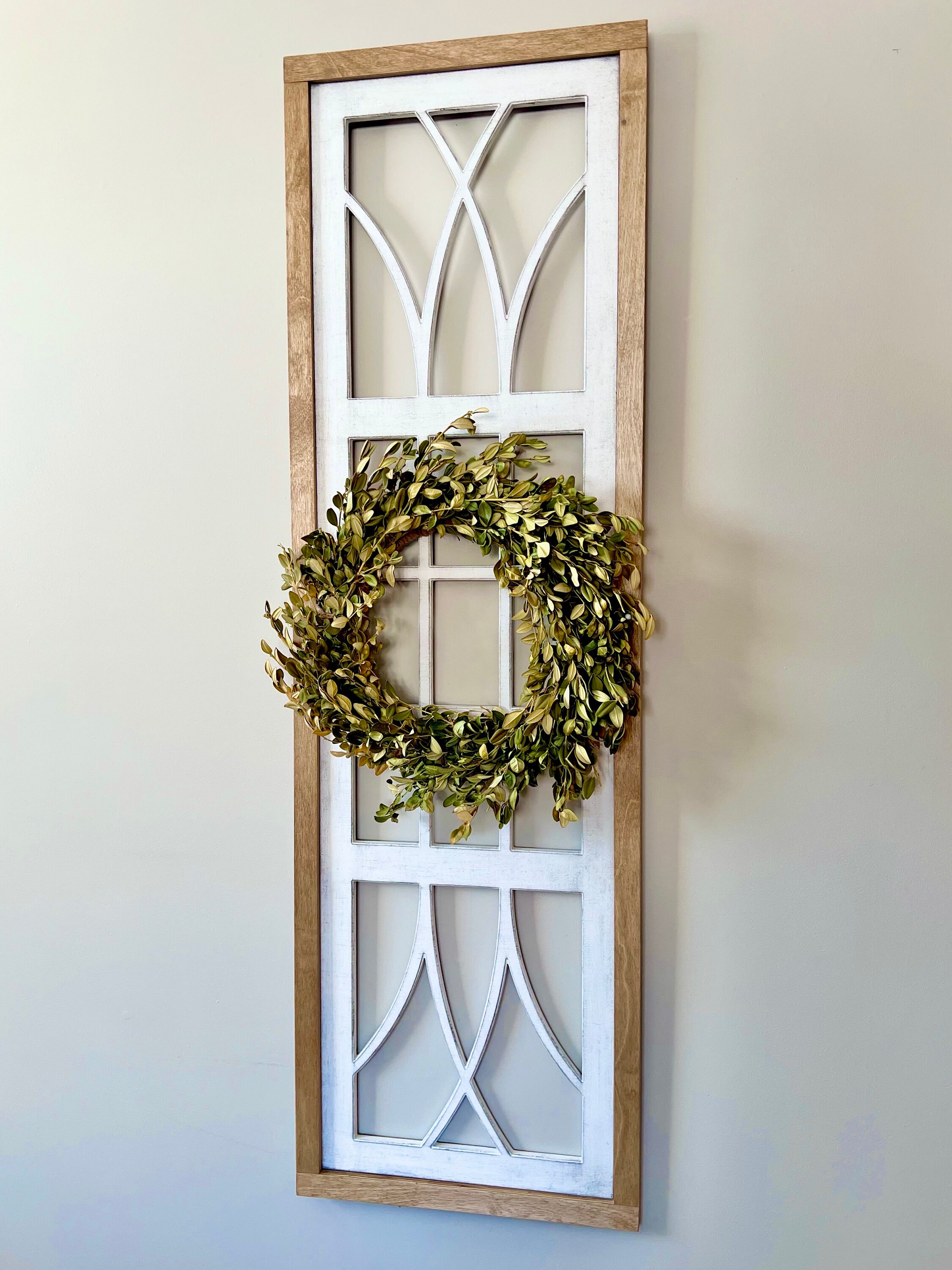 Custom Farmhouse Window Wall Decor: Rustic Modern Style (46x14