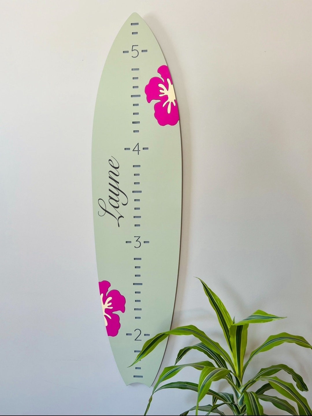 Surfboard Growth Chart Beach Nursery Wall Art Baby Gift Growth Chart