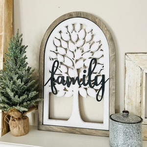 Custom Family sign family tree sign last name mom gift modern farmhouse wedding gift sign last name housewarming gift