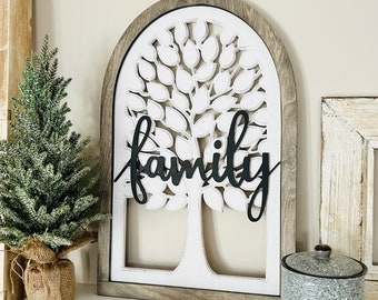 Custom Family sign family tree sign last name mom gift modern farmhouse wedding gift sign last name housewarming gift