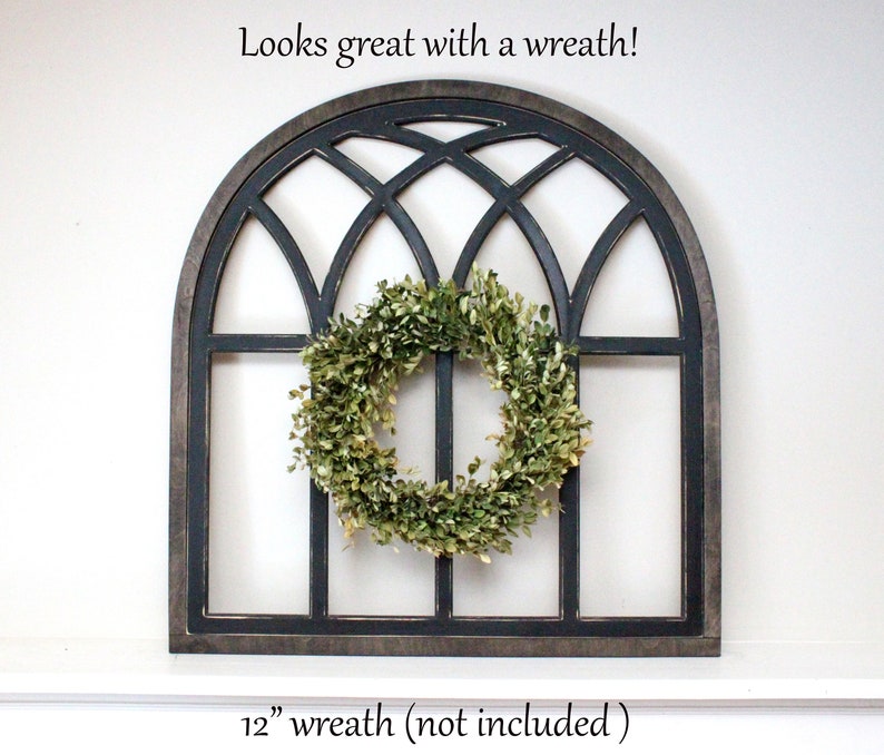 Modern farmhouse window frame wood window decorating farmhouse decor cathedral window mantle decor rustic farmhouse arch image 2