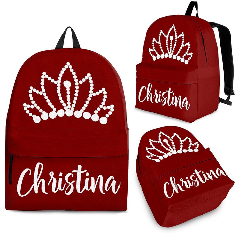 Tiara Backpack For Girls Personalized Customized Christina Crown Backpack Princess Custom