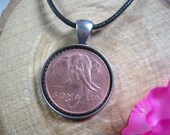 African Elephant Somalia 1 Centisimo 1950 Antique Silver Tone 22mm Bezel Coin Pendant Handmade Jewelry Necklace