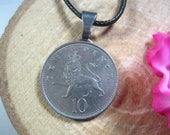 Lion Crown Leo zodiac sign British Jewelry 18 quot Black Necklace Handmade Pendant