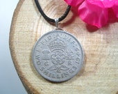 Crowned Tudor Rose Thistle Shamrock British Jewelry 18 quot Black Necklace Handmade Pendant