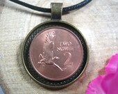 Flying Martial Eagle Bird Zambia 2 Ngwee 1982 - 1983 Africa Antique Bronze 25mm Bezel Coin Pendant Jewelry Necklace Chain