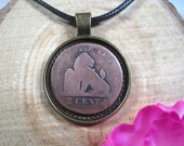 Lion Sword Crown 1863 150 Years Old Netherlands Nederlanden Bronze 25mm Bezel Coin Pendant Jewelry Necklace Neckchain