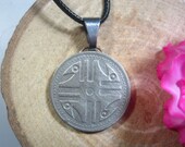 Quimbaya civilization Stylized bird heads Arts Colombian Jewelry 18 quot Black Necklace Handmade Pendant