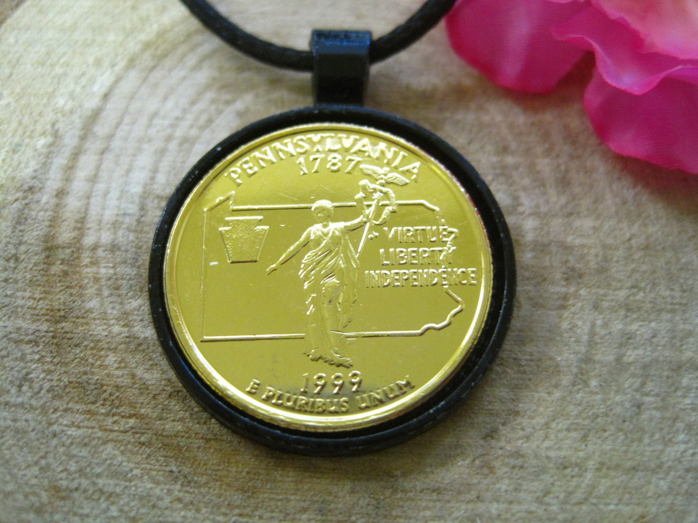 Pennsylvania PA 999 Fine 24K Gold Plated All Black 25mm Etsy